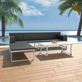 Garden Sofa Set Black and White