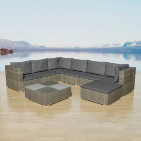 Patio Furniture Set 8 Pieces Gray
