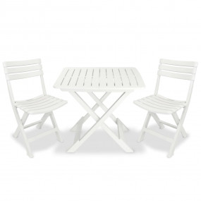 Garden Furniture Set White Plastic Foldable Bistro Tabl...