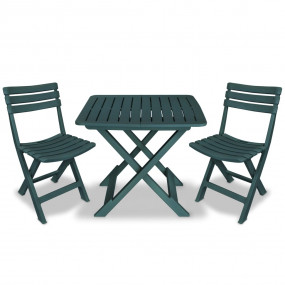 Garden Furniture Set Green Plastic Small Foldable Bistr...
