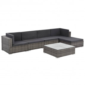 Rattan Sofa Set Grey rattan PE (polyethylene) rattan La...