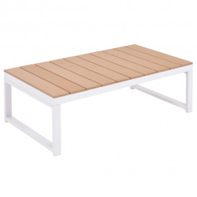 Patio Furniture Set Set of 5 White and brown Aluminum a...