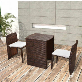Dining Table And Chair Brown, Cream White