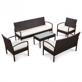 Rattan Sofa Set Brown