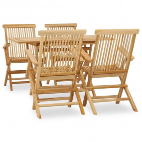 Garden Dining Set Teak Fine sanded teak hardwood Medium...