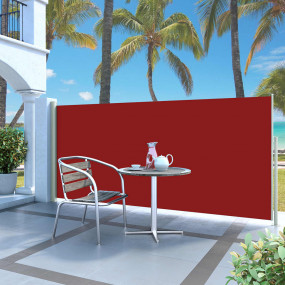 Side Awning Red Steel frame 55.1 x 118.1 in Retractable