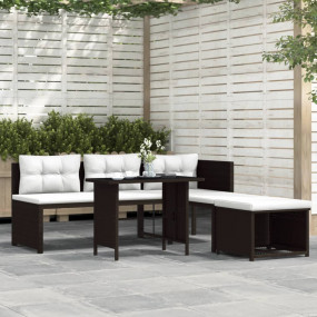 Sofa Set Brown and cream white