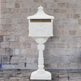 Pedestal Letterbox White Cast aluminum Standard Decorat...