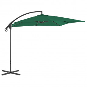 Cantilever Garden Parasol Green Polyester Large Tiltabl...