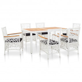 Dining Set Natural, White, Black