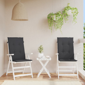 Highback Chair Cushion Set of 2 Black 100% polyester