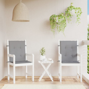 Lowback Chair Cushion Set of 2 Grey Oxford fabric (100%...