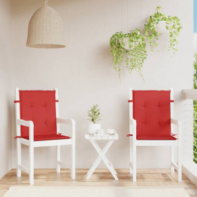 Lowback Chair Cushion Set of 2 Red Oxford fabric (100% ...
