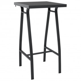 Garden Bar Table Black and Dark Grey Tempered Glass Med...