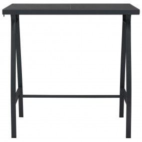 Garden Bar Table Black and dark gray Tempered glass, st...