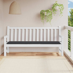 Garden Bench Cushion Black Oxford fabric (100% polyeste...