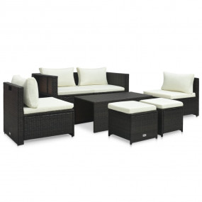 Sofa Set Brown and White