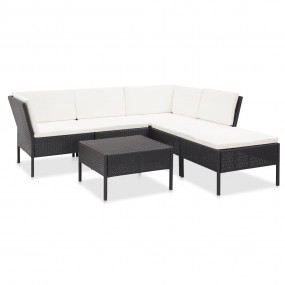 Garden Lounge Set Black and Cream