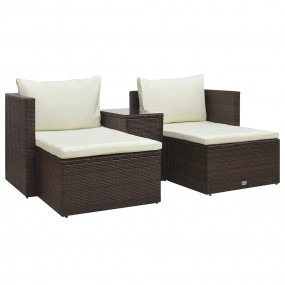 Garden Lounge Set Brown Poly rattan Medium Modular