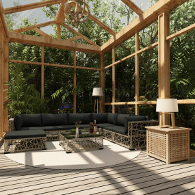 Patio Lounge Set Set of 8 Grey