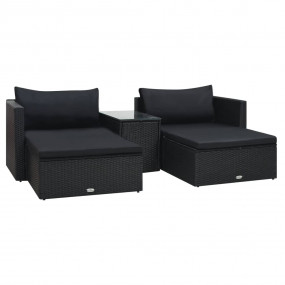 Garden Lounge Set Black
