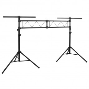 Imag:Light Stand Black Steel Adjustable Collapsible