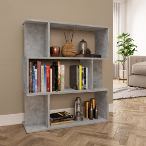 Book Cabinet Concrete Grey Engineered Wood Medium Book ...