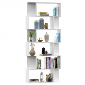 Book Cabinet White Engineered Wood Large Book Cabinet