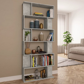 Book Cabinet Concrete Grey Engineered Wood