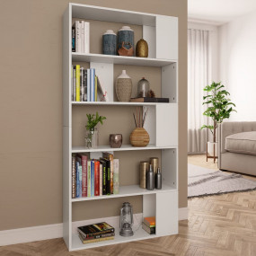 Book Cabinet White Engineered wood Large Book Cabinet
