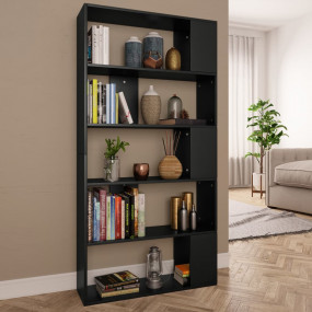 Book Cabinet Black Engineered wood 31.5 x 9.4 x 62.6 in