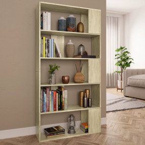 Book Cabinet Sonoma Oak Engineered Wood Standard Book C...