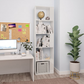 Book Cabinet High gloss white Engineered wood Standard