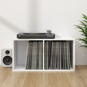 LP Storage Box White Engineered Wood Medium Vinyl Stora...
