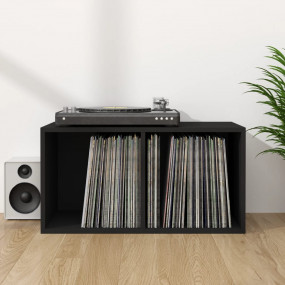 LP Storage Box Black Engineered Wood Large Heavy Duty