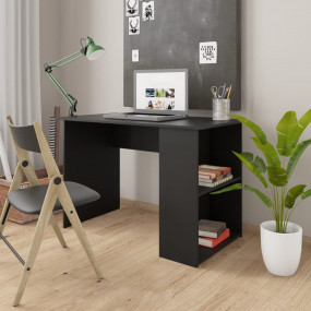 Desk Black Engineered Wood 43.3x23.6x28.7 in Desk Recta...