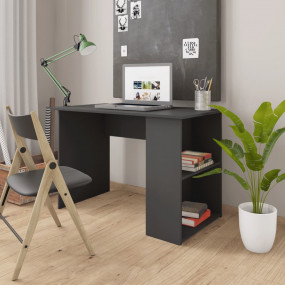 Desk Gray Engineered Wood Medium Desk Rectangular Moder...