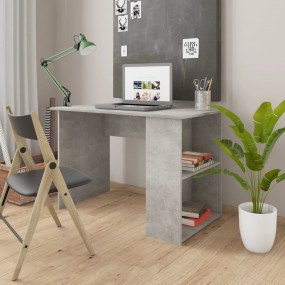 Desk Concrete Grey Chipboard 43.3x23.6x28.7 in Desk Rec...