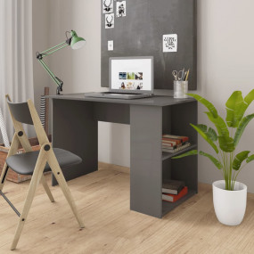 Desk High gloss grey Engineered wood Compact Desk Recta...