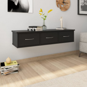 Drawer Shelf Black Engineered wood Medium Wall Shelf