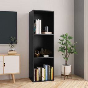 Book Cabinet Black Engineered wood Medium Storage Cabin...