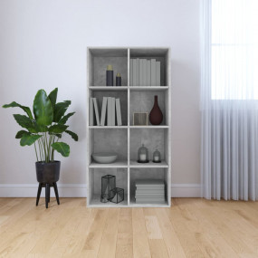 Book Cabinet Concrete grey Engineered wood 51.2 in tall