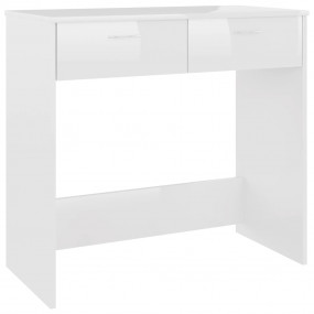 Desk High gloss white Engineered wood Compact Sleek Des...
