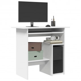 Desk White Engineered wood Sleek Desk Rectangular Moder...