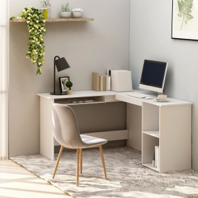 Corner Desk White Engineered wood Medium Corner Desk