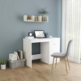 Desk White Engineered wood Compact Desk Rectangular Mod...
