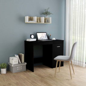 Desk Black Engineered wood 39.4x19.7x29.9 in Desk Recta...