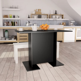 Dining Table Black Engineered wood Dining Table Rectang...