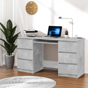 Writing Desk Concrete Grey Engineered Wood Medium Writi...