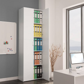 Office Cabinet White Engineered wood 23.6 x 12.6 x 74.8...